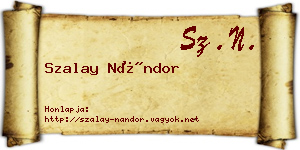 Szalay Nándor névjegykártya