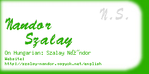 nandor szalay business card